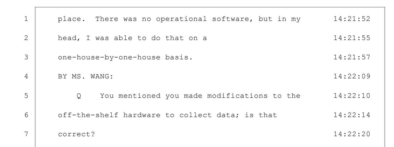 A real transcript excerpt with a left gutter of line numbers, body text, and timestamps on the right